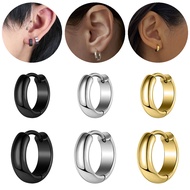 1PC Stainless Steel Round Hoop Earring Punk Circle Ear Stud Helix Earring Piercing Gold