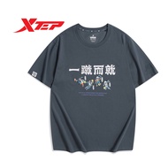 Xtep Men's Short Sleeve New Panda Print Loose National Tide Sports Short Sleeve 977229010672