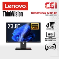 Lenovo 23.8" ThinkVision T24D-40 IPS FHD 120Hz 4ms USB-C 100W Docking Ergonomic Monitor - 64B9GAR1MY