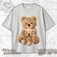 24H SHIP N9THNOVA Cartoon bear print T-shirt Light brown fluffy double bear cute pattern trendy