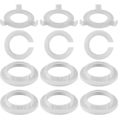 12 Pcs E27 to E14 Lampshade Reducer Ring, E14 Lamp Shade Reducer Rings, Light Lamp Shade Adapter Rin