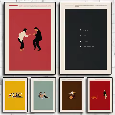 Minimalist Classic Movie Pulp Fiction,Fleabag,Whiplash Film Abstract Poster Wall Art Pictures Canvas