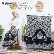 KAIN SARUNG WAYANG BAGONG SANTUNG HITAM PUTIH REMAJA WANITA SARUNG BATIK PEKALONGAN SANTRI PUTRI UNT