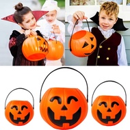 Halloween Mini Black Plastic Witches Cauldron Pumpkin Treat Bucket Candy Basket Decoration