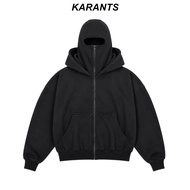 Karants Hoodie Zip Boxy Fabrik Fleece 2 Tudung Ninja Lelaki - AK84