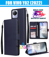 SARUNG BUKU FLIP VIVO Y02 (2022) - LEATHER CASE KULIT UNTUK VIVO Y02 (2022) / FLIP WALLET KULIT UNTUK VIVO Y02 (2022) /  CASING DOMPET KULIT UNTUK VIVO Y02 (2022)