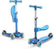 Gotrax KS1/KS3 Kids Kick Scooter, LED Lighted Wheels and 3Adjustable Height Handlebars, Lean-to-Steer &amp; Widen Anti-Slip Deck, 3 Wheel Scooter for Boys &amp; Girls Ages 2-8 and up to 100 Lbs