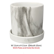 White Marble Ceramic Flower Pot 白色大理石条纹陶瓷花盆-HP-F1081