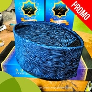 peci songkok motif bulu macan biru - tinggi9 10