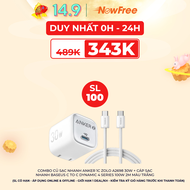 Combo Củ Sạc Nhanh Anker 1C Zolo A2698 30W + Cáp Sạc Nhanh Baseus C To C Dynamic 4 Series 100W 2m Mà