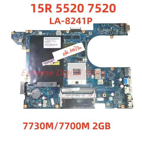 For Dell Inspiron 15R 5520 7520 Laptop motherboard LA-8241P with HD 7730M/7700M 2GB 100% Tested Full