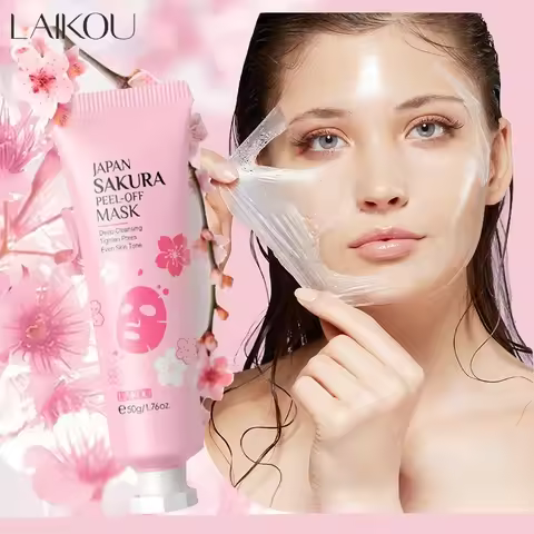 LAIKOU Sakura 24K Gold Peeling Face Mask Anti Wrinkle Whitening Acne Blackhead Removal Facial Tear O