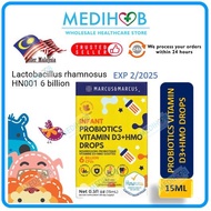 Marcus &amp; Marcus Probiotics &amp; Vitamin D3 Drops (0m+) EXP 2/2025