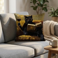 Sofa Throw Pillow Cover Skin Friendly Short Plush Cute Cat Animal Cushion Cover For Living Room K9m2