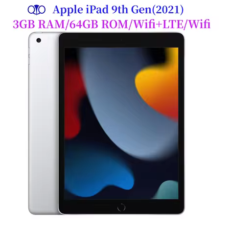 96% New Original Apple iPad 10.2（2021）Unlocked iPad 9th Gen Wifi+LTE/Wifi 64GB 10.2'' A14 Bionic Ret