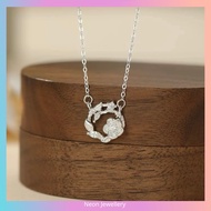 S925 Silver Necklace Flower Necklace Women Necklace Rantai Leher Perempuan Rantai 925 Silver Women S