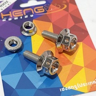 HENG White Gold License Plate Number Attachment Bolts and Nuts - Motorcycle Registration Hardware