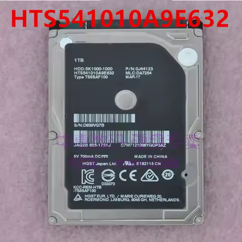 Almost New Original Hard Disk For Hgst 1TB 2.5" 32MB SATA 5400RPM For Notebook HDD HTS541010A9E632