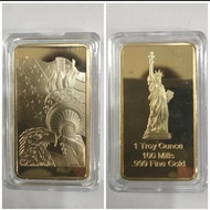 koin souvernir emas batangan rajawali bar liberty 1 troy Ounce