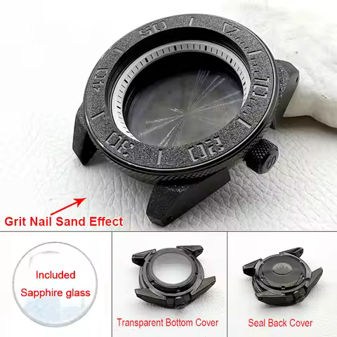 45mm Black Mod SRPF Samurai Series Men's Diving Watch Case Fits NH35 NH36 7S 4R Movement 200M Water 