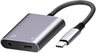 KASOTT USB C to 3.5mm Audio Adapter and Charger,Hi-Res 24bit/96kHz,2 in 1 Type C to Aux Headphone Ja