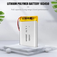 CE 3.7V 2000mAh 103450 Battery LiPo Rechargeable Batteries  for Camera and DualShock
