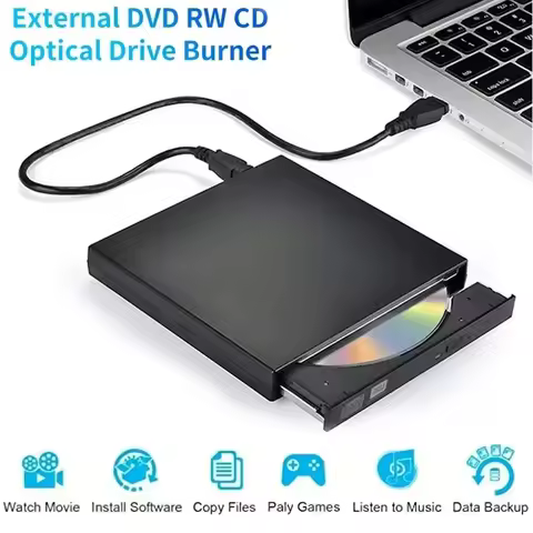 USB 3.0 External CD Drive USB Protectable External CD-RW Drive DVD-ROM Burner Player For Laptop Desk