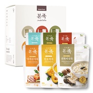 BONJUK Rice Porridge, 6 Packet Meal Kit (300g each) – Abalone &amp; Mushroom, Spicy Seafood, Vegetable, Octopus &amp; Kimchi, Sweet Pumpkin, Seafood