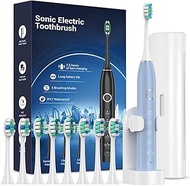 Rtauys Sonic Electric Toothbrush for Adults with 8 Brush Heads, IPX7 Travel Electric Toothbrush with