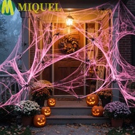 MIQUELZA Spider Cobwebs, Stretchable Elastic Spider Silk Web, Horror Atmosphere Pink Gothic Creepy F