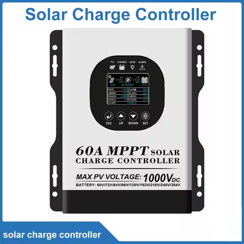 MPPT Solar Controller for 1000V Photovoltaic Charging with 60V 72V 96V 192V 384V Battery Display in 