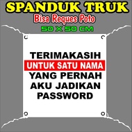 Banner Viral Word Banner/, size 50 x 50 cm for cars. Can request words.