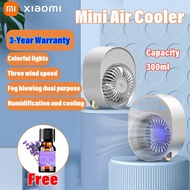 【24 Hours Shipping】RegeMoudal &amp; Xiaomi Fan Mini Air Cooler Aircond Desktop Fan USB Connection Table Fan Portable Cooler Fan Mini Air Conditioner Fan Mini Aircond Cooler Fan For Office Home Mini Air Cooling Fan 冷風扇 - COD