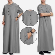 Jubah Mens Saudi Jubah Comfortable Long Mens Robe Jubah Raya Half Sleeves / Jubah Premium Como Crepe
