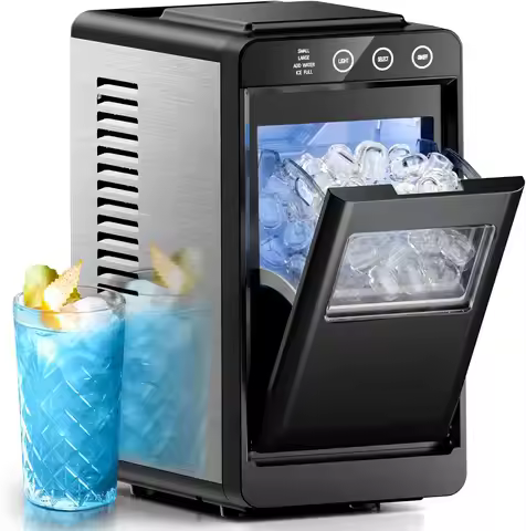 Ice Makers Countertop,26Lbs/24H,8Pcs in 6Mins,Portable Ice Maker Machine with Self-Cleaning,Interior