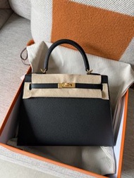 Hermes Kelly 25 黑金 Epsom k