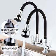 SUS304 Kitchen Faucet 360 Rotate Stainless Steel Cold Tap Wall Mounted Kitchen Pull Faucet Sink