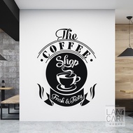 Coffee Fresh & Tasty Cafe Shop Cutting Sticker Glass Sticker Wall Decoration Decor Wall Cafe Decorat