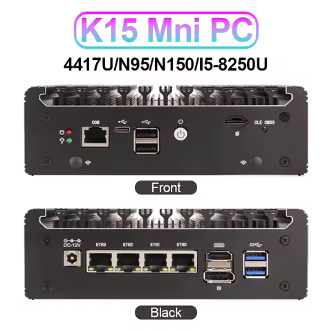 SZBOX K15 4417U / N95 / N150 / I5-8250U Soft Router Big Case DDR4 PCIe 3.0 NVMe Networking Mini PC