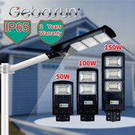 GEBOSUN 50W/100W/150W LED Solar Street Light IP65 High-Quality Outdoor Lighting Solar Light Radar Se