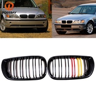 POSSBAY Front Center Grills for BMW 3-Series E46 318i/320d/330Xi/316i/320i Touring 2001-2006 Facelif