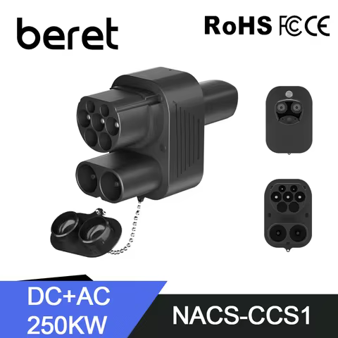 BERET CCS2 to Tesla AC+DC Adapter Fit for Tesla Model 3/X/Y CCS2 Combo NACS Adapter Support CCS2 and