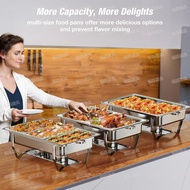 Silver Stainless Steel Single-Grid Double-Grid Three-Grid Buffet Maintaining Furnace Alcohol Buffet 