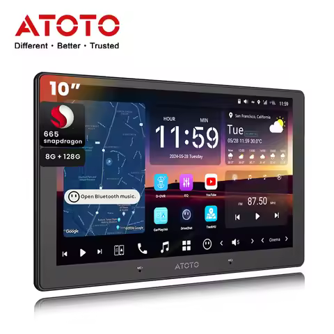 ATOTO 10 inch QLED Android 2Din Car Stereo 8G+128G Bluetooth Carplay Screen Auto DAB Radio Multimedi