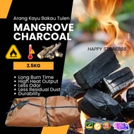 2.5KG NATURAL MANGROVE LOG CHARCOAL/ARANG KAYU BAKAU TULEN/HIGH CALORIFIC VALUE RAW CHARCOAL/STATER