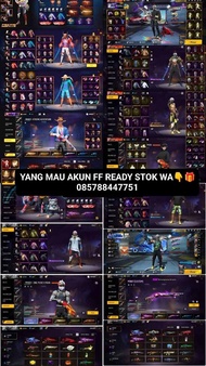 Jual akun ff ready ada banyak stok/yang mau cari akun ff ready full
