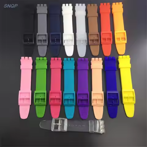 16mm 17mm 19mm 20mm Silicone Strap for Swatch Watch Band Soft Rubber Replacement Watchband Wrist Bra