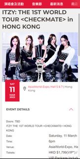 收Itzy演唱會VIP飛2連位