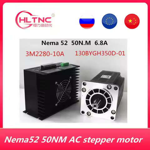 3Phase NEMA 52 130mm 50N.m AC Stepper Motor CNC Stepper Motor 130BYGH350D-01 1.2Degree 6.9A+ Drive k