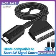 COOD Video Audio Adapter Mini High Resolution HDMI-compatible to Scart AV Signal Converter with USB Cable for DVD Player